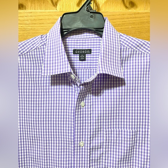 Men’s George Lavender Button Shirt Size Large 42-44 - Picture 1 of 9